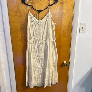 American Eagle Outfitters Cream Spaghetti Strap Sundress